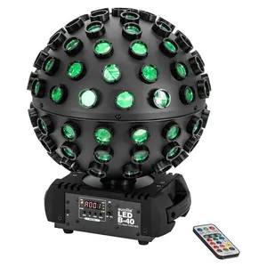LED Discokugel Beam Effect – Kugelförmiger LED-Strahleneffekt mit RGBWA+UV-Farbmischung und Fernbedienung – die moderne Alternative zur Spiegelkugel mieten