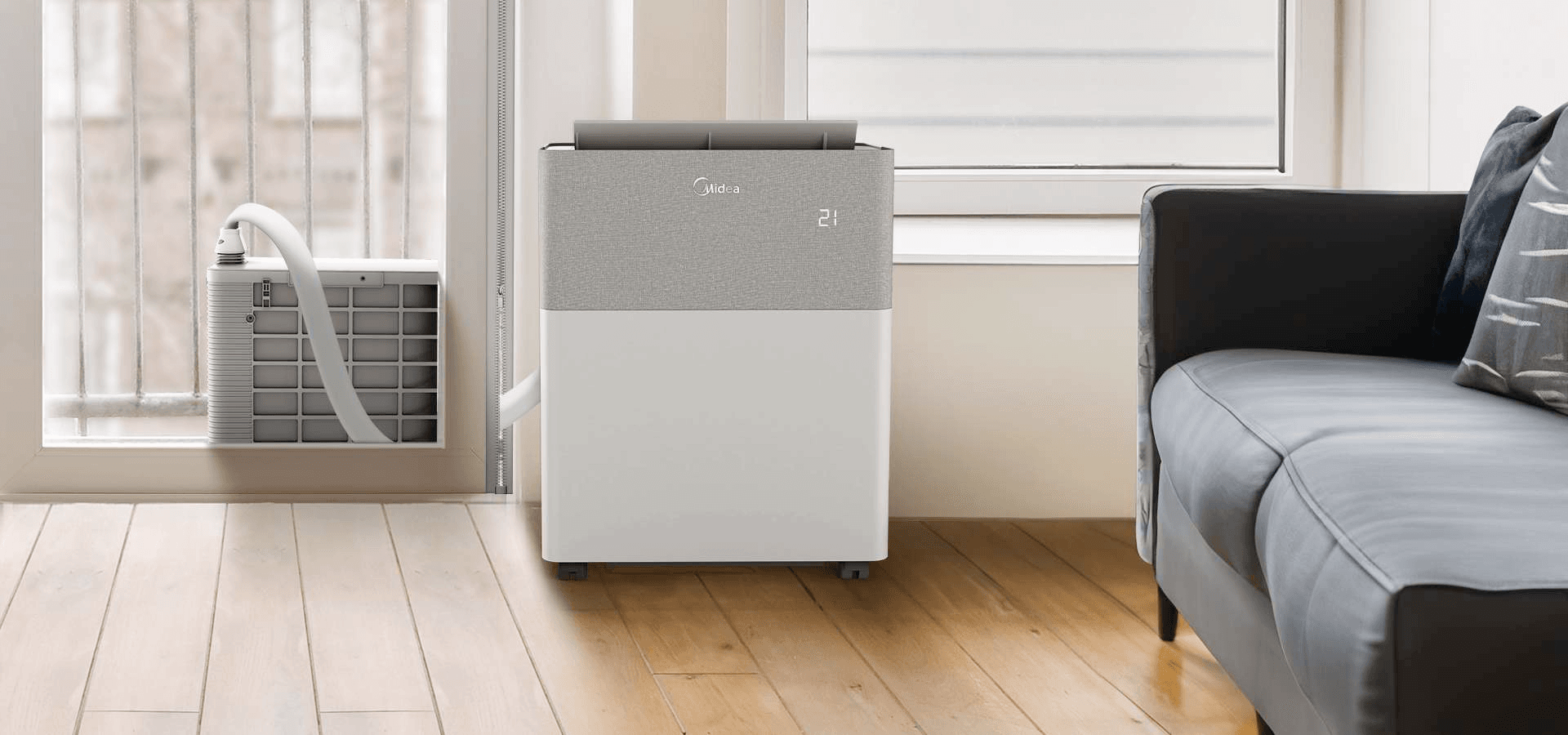 Midea PortaSplit Mobile Klimaanlage – Mobile Split-Klimaanlage zum Heizen & Kühlen – 12.000 BTU / 3,5 kW, leise mit nur 39 dB(A), für Räume bis 42 m² mieten – Bild 7