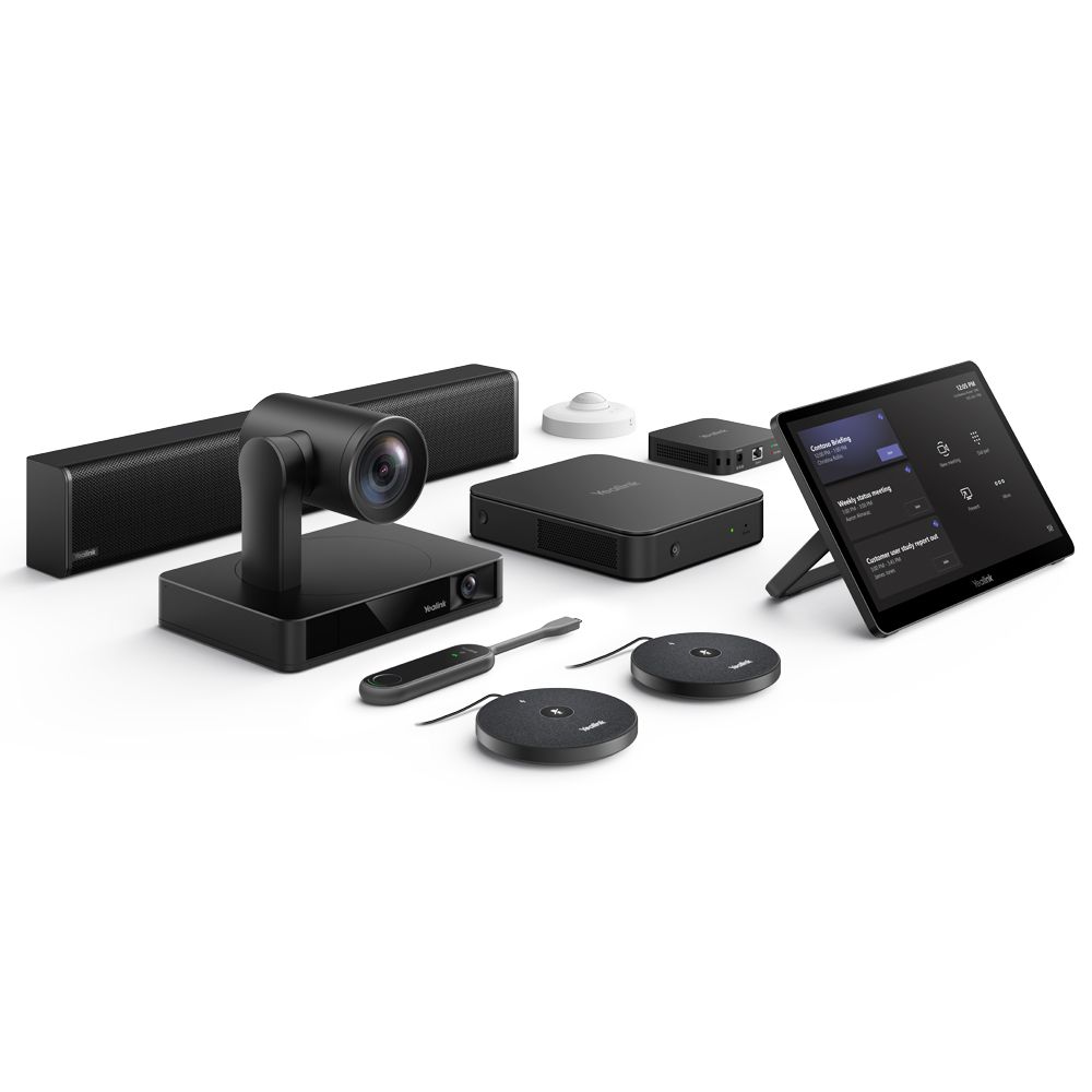 Yealink MVC860 Videokonferenz-Bundle - Professionelles Videokonferenz-Komplettset mit UVC86 4K PTZ-Kamera, MCore Pro, MTouch II, MSpeaker II und 2x CPW65 - für mittlere bis große Konferenzräume mieten